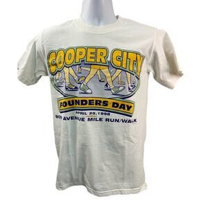 Cooper City Founders Day Marathon 1998 Vintage white t shirt size Small